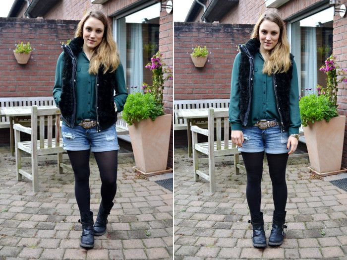 Outfit tannengruene Bluse