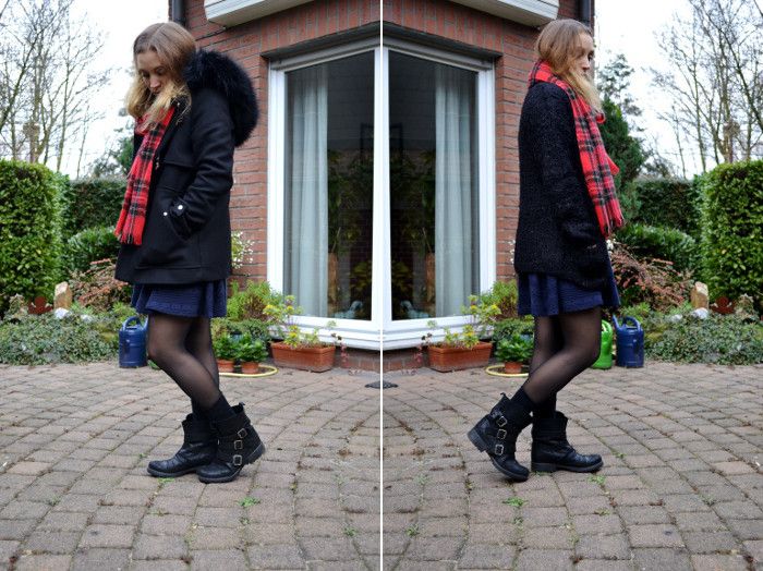 Herbstoutfit Kleid und Cardigan
