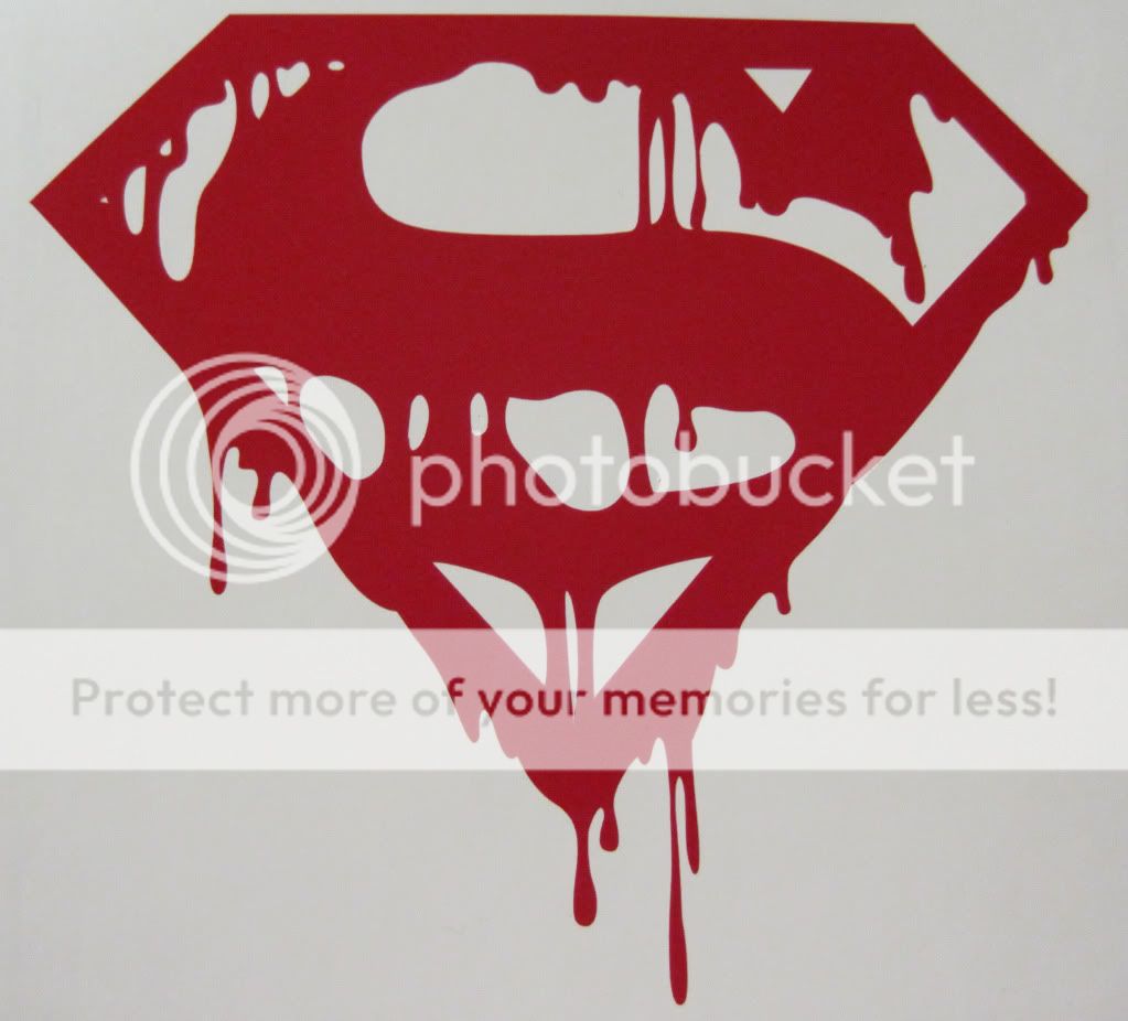 DEATH OF SUPERMAN VINYL DECAL 5.25 X 5 INCHES  
