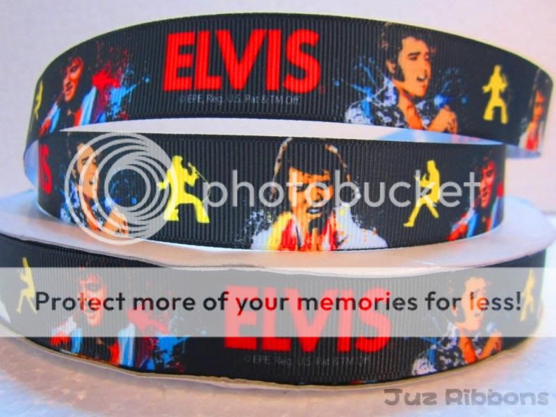 7 8" inch Elvis Presley Rock N Roll Grosgrain Ribbon 1 5 50 Yards Hairbow