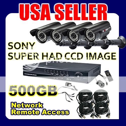   Channel Outdoor SONY CCD Security Camera System with 500GB HDD @ USA
