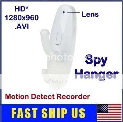   Hook Spy Hanger Camera Mini Hidden DVR Motion Detect *White*  