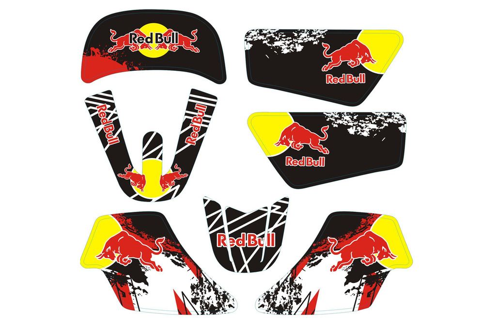 3M Red Bull Stickers Decal Kit Fairing YAMAHA PEEWEE 50 PW50 PY50 PIT ...